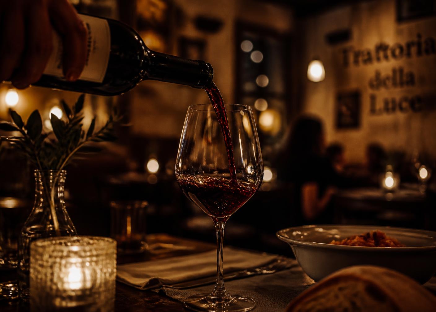 Glas och flaskor i vinbaren